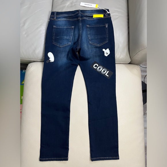 NWT-Iceberg x Disney Mickey Mouse Women’s Distressed Boyfriend Jeans - Size 28 - Picture 5 of 9